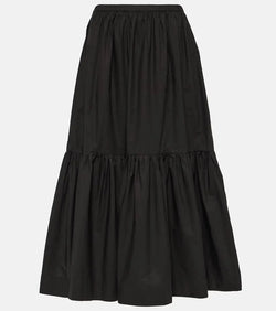 Ganni Cotton poplin midi skirt | LYBSTORE