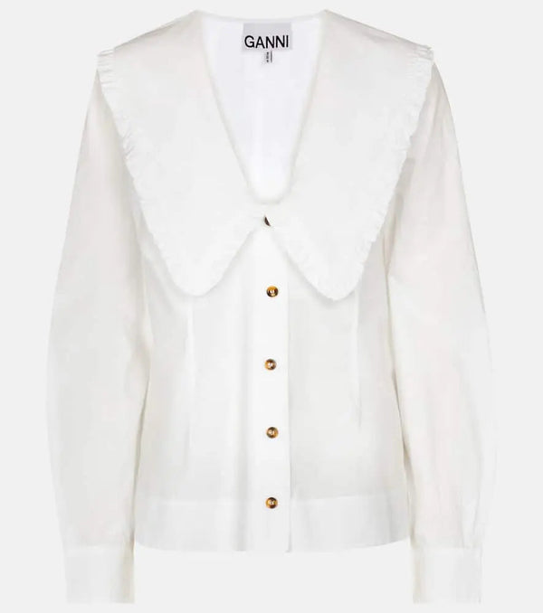 Ganni Cotton-poplin shirt | LYBSTORE