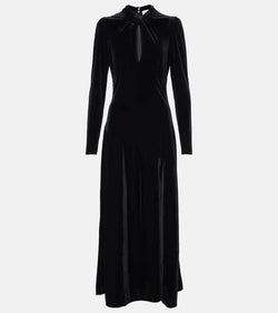 Ganni Cutout velvet midi dress