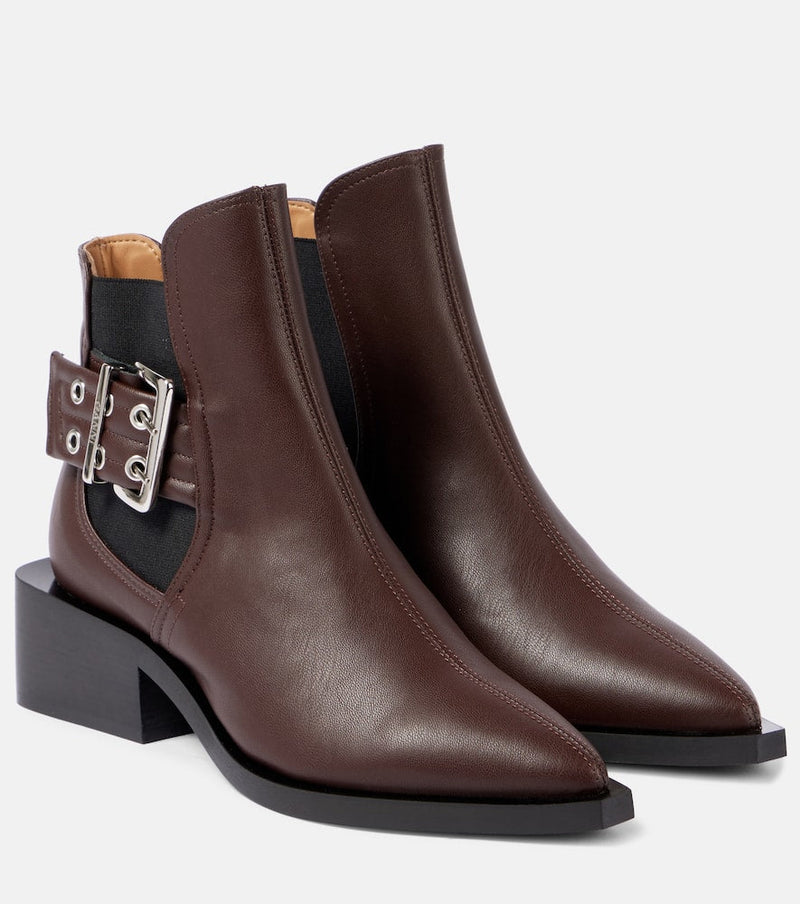 Ganni Faux leather Chelsea boots