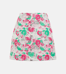 Ganni Floral jacquard miniskirt | LYBSTORE