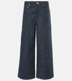 Ganni Fluffy mid-rise wide-leg jeans