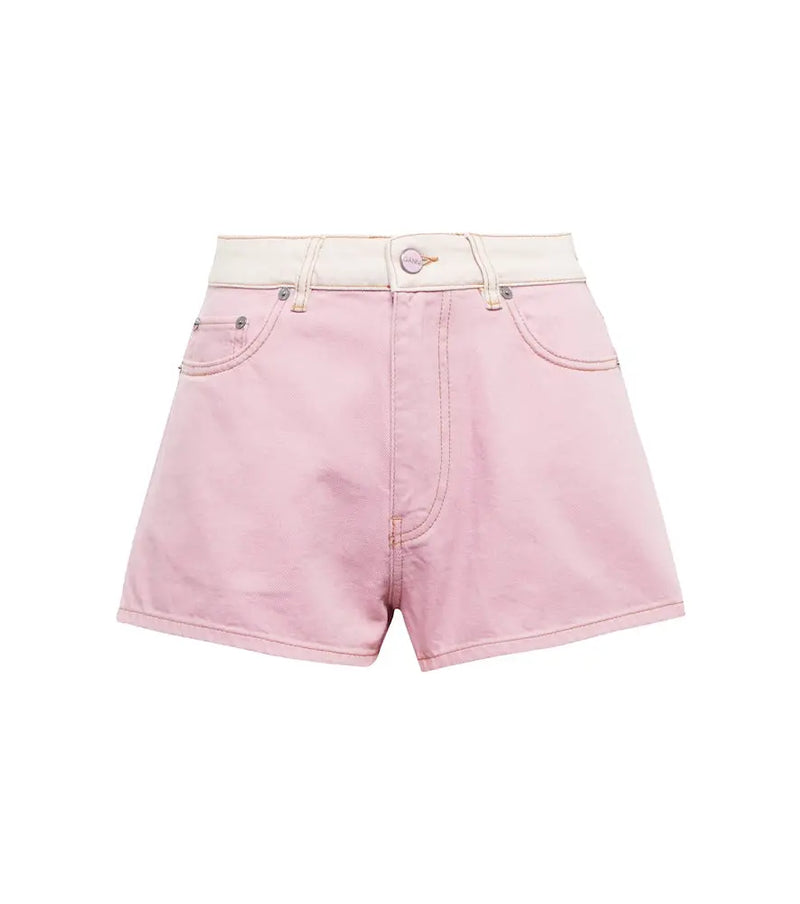 Ganni High-rise denim shorts | LYBSTORE