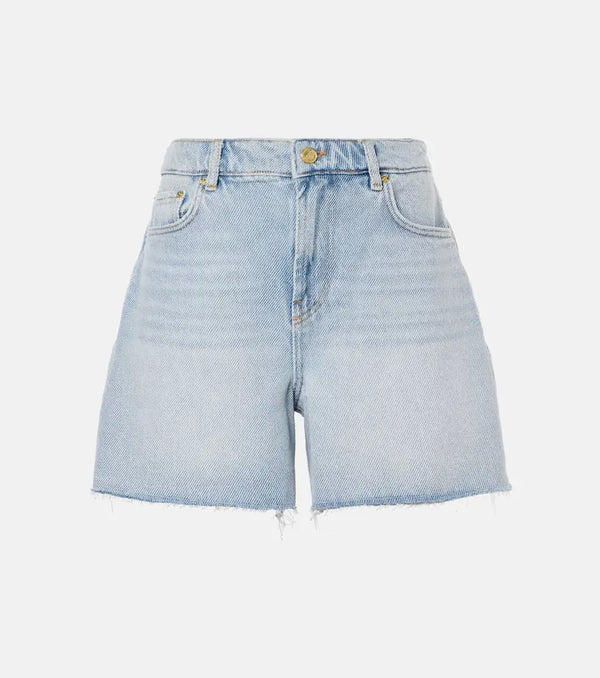 Ganni High-rise denim shorts