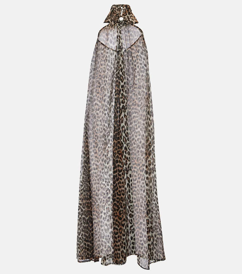 Ganni Leopard-print chiffon maxi dress