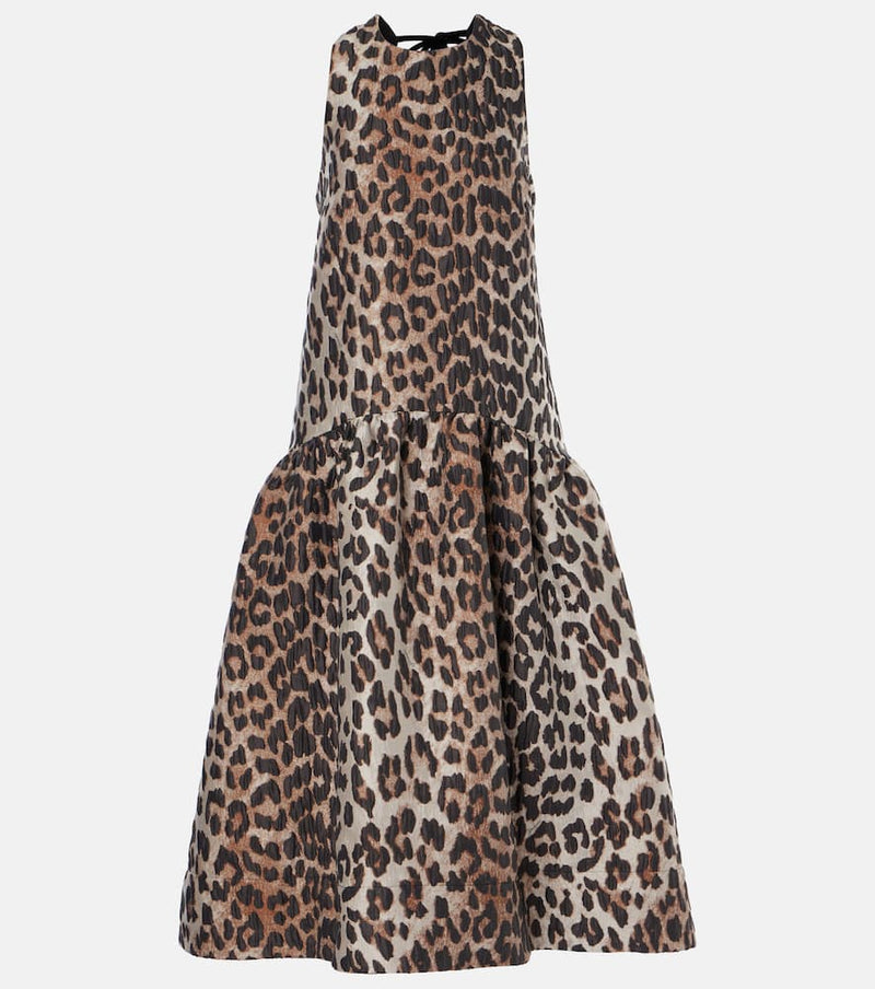 Ganni Leopard-print midi dress