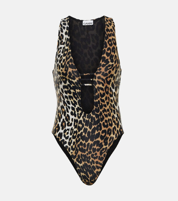 Ganni Leopard-print swimsuit | LYBSTORE