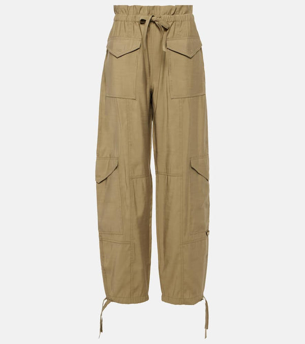 Ganni Light Slub high-rise cargo pants