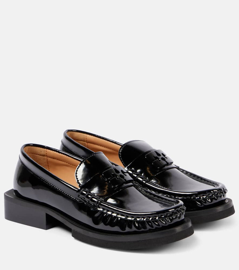 Ganni Logo faux leather loafers