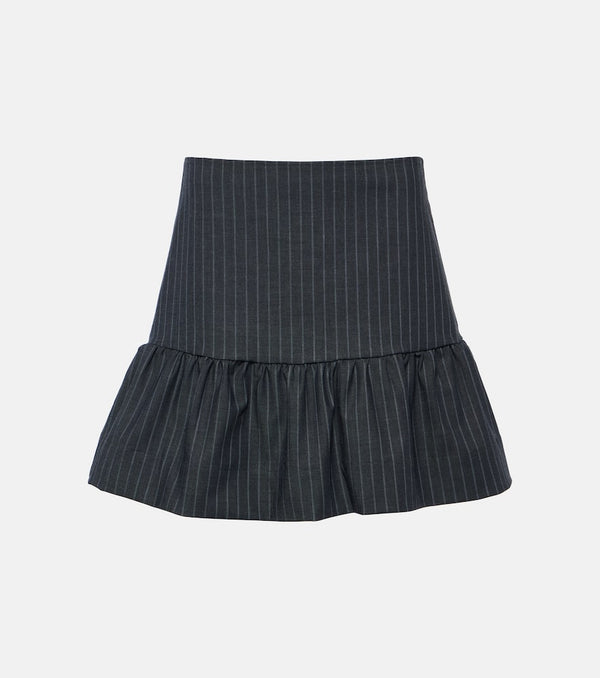 Ganni Pinstripe tiered miniskirt