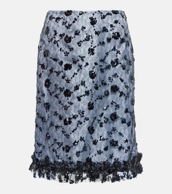 Ganni Sequined lace midi skirt