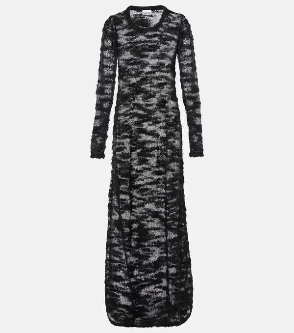 Ganni Sheer bouclé maxi dress | LYBSTORE