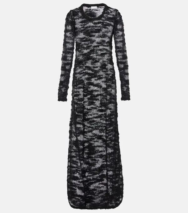 Ganni Sheer bouclé maxi dress