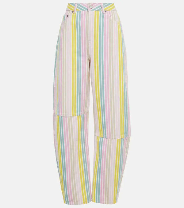 Ganni Striped wide-leg jeans