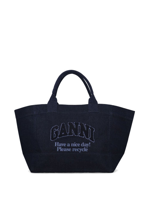 Ganni Xxl Denim Tote Bag