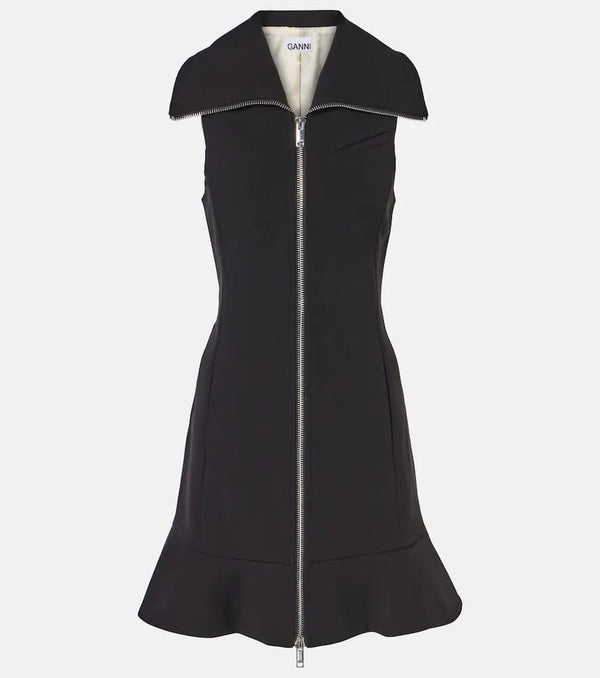 Ganni Zipped crêpe minidress