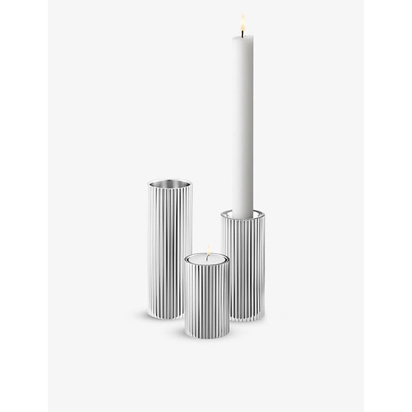 Georg Jensen Bernadotte stainless steel candle holders set of three | LYBSTORE