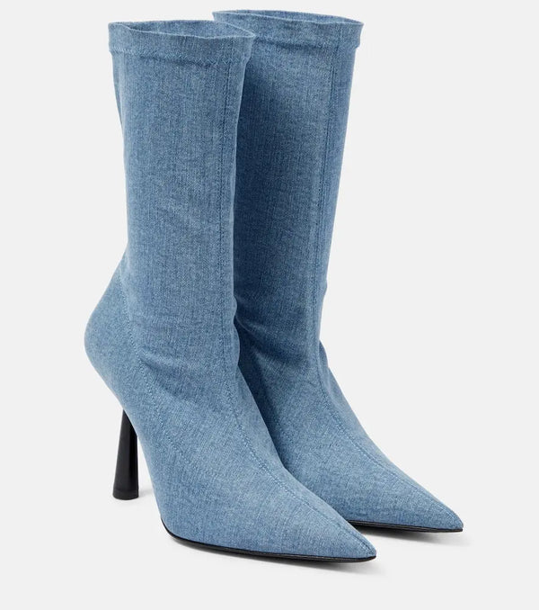 Gia Borghini Barthelise denim ankle boots | LYBSTORE