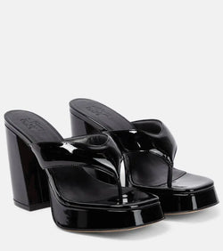 Gia Borghini Gia 17 patent leather platform thong sandals | LYBSTORE