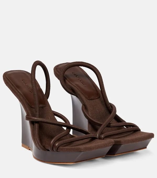 Gia Borghini Rosie 39 leather wedges | LYBSTORE