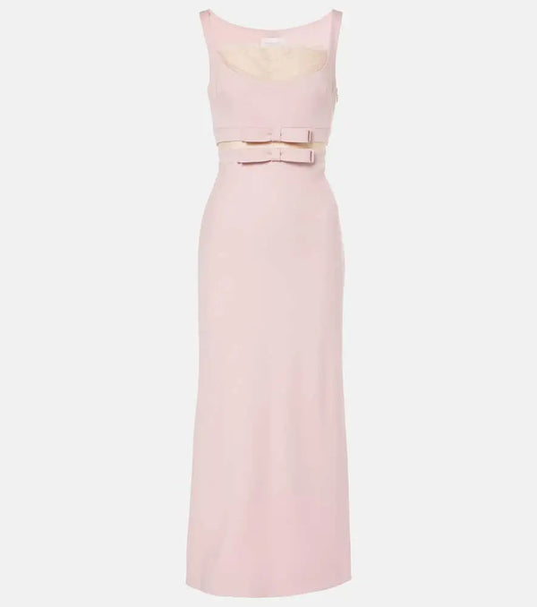 Giambattista Valli Bow-detail crêpe midi dress | LYBSTORE