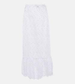 Giambattista Valli Broderie anglaise cotton midi skirt