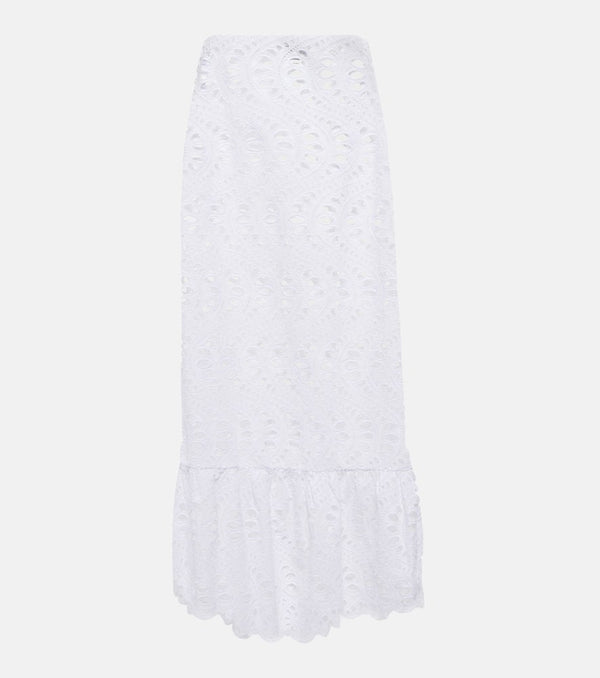 Giambattista Valli Broderie anglaise cotton midi skirt