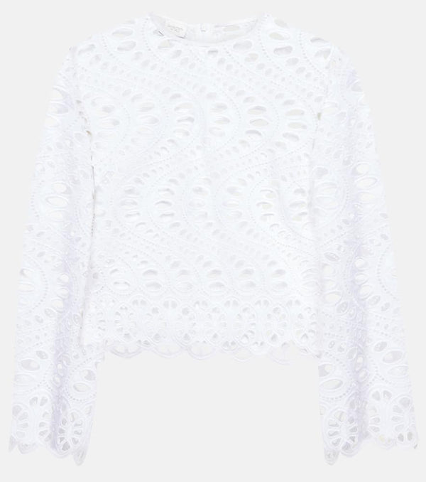 Giambattista Valli Broderie anglaise cotton top