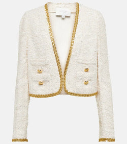 Giambattista Valli Embellished bouclé cropped jacket | LYBSTORE