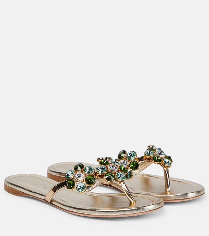 Giambattista Valli Embellished leather thong sandals