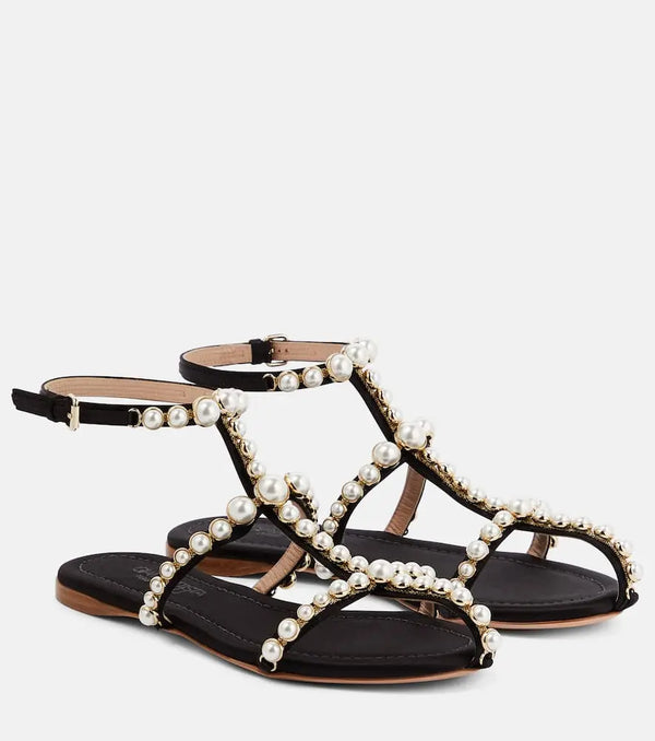 Giambattista Valli Maharani faux pearl-embellished sandals | LYBSTORE