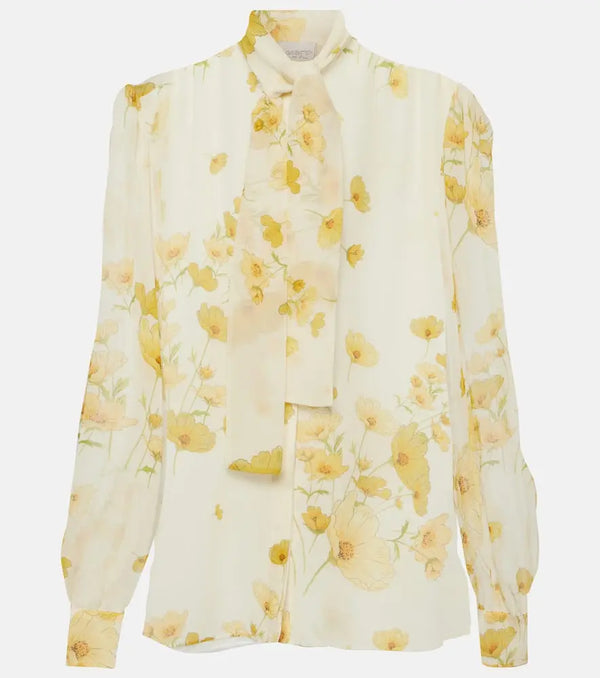 Giambattista Valli Printed silk georgette blouse | LYBSTORE