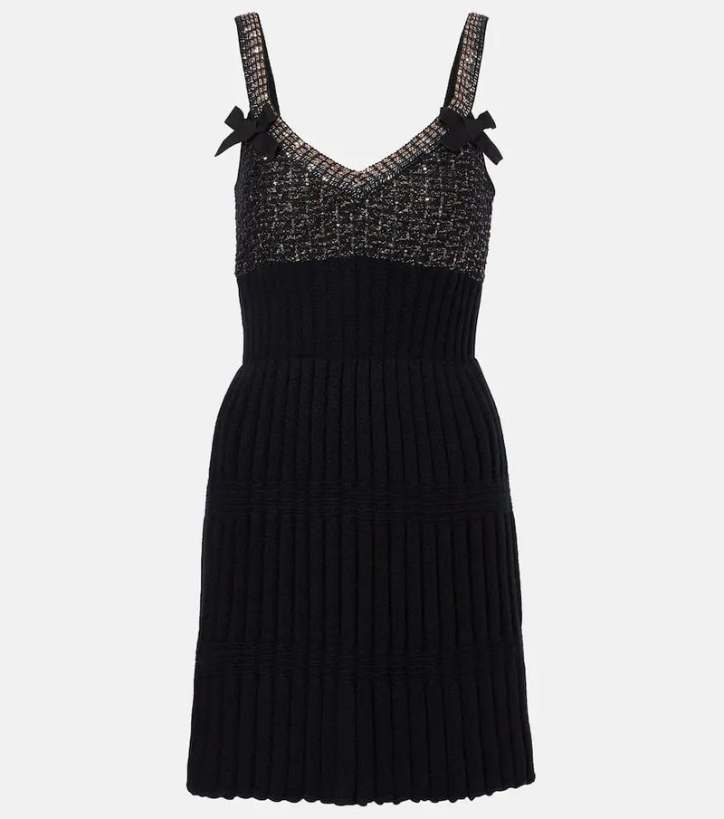 Giambattista Valli Sequined knitted wool minidress | LYBSTORE