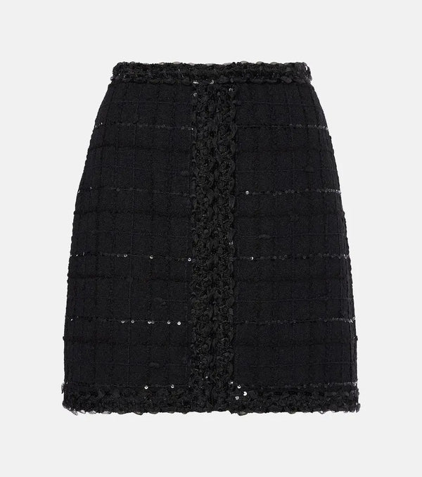 Giambattista Valli Sequined wool-blend bouclé miniskirt | LYBSTORE