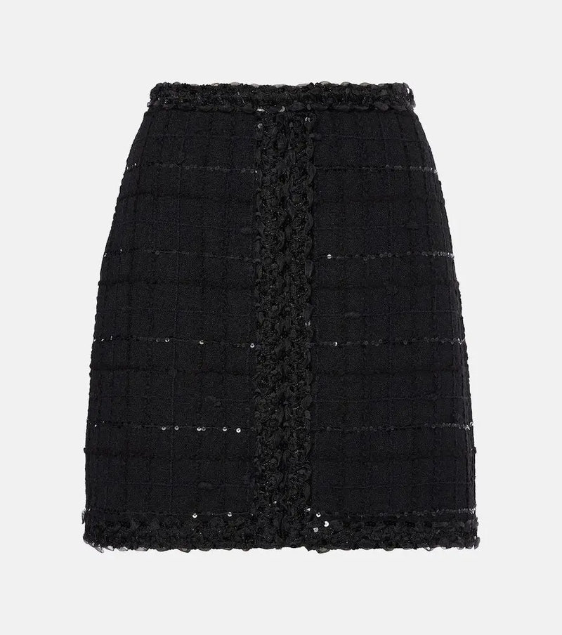 Giambattista Valli Sequined wool-blend bouclé miniskirt | LYBSTORE