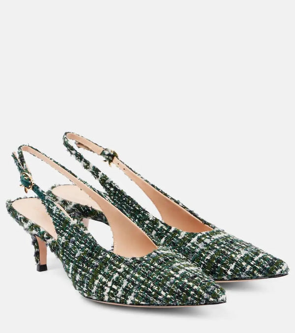 Gianvito Rossi 55 bouclé slingback pumps | LYBSTORE