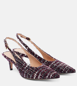 Gianvito Rossi 55 bouclé slingback pumps