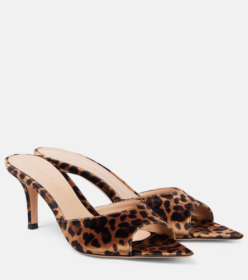 Gianvito Rossi 70 leopard-print velvet mules