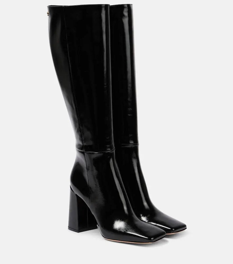 Gianvito Rossi 95 patent leather knee-high boots