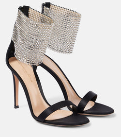 Gianvito Rossi Adore 105 embellished satin sandals