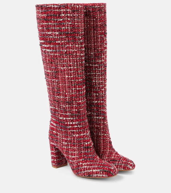 Gianvito Rossi Bouclé knee-high boots | LYBSTORE