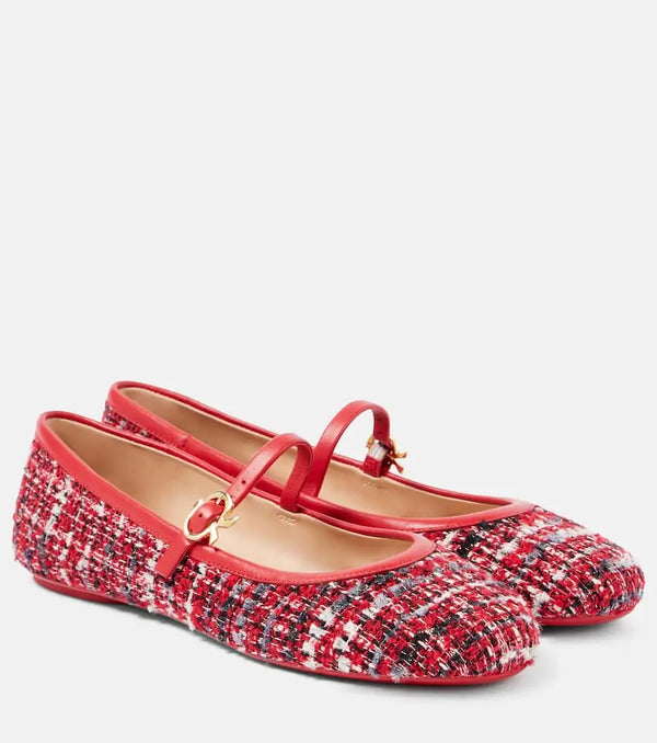 Gianvito Rossi Carla bouclé Mary Jane flats | LYBSTORE