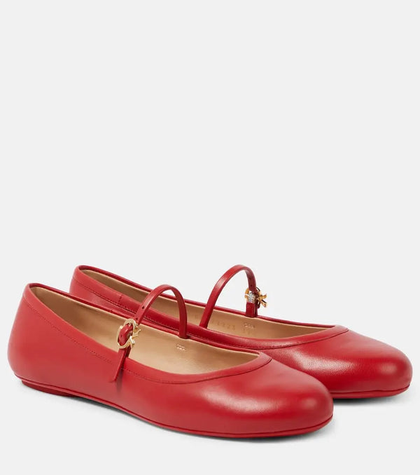 Gianvito Rossi Carla leather Mary Jane flats | LYBSTORE