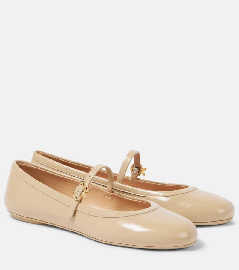 Gianvito Rossi Carla patent leather Mary Jane flats