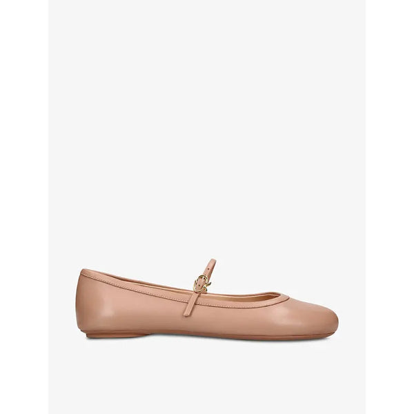 Gianvito Rossi Carla ribbon-buckle leather flats