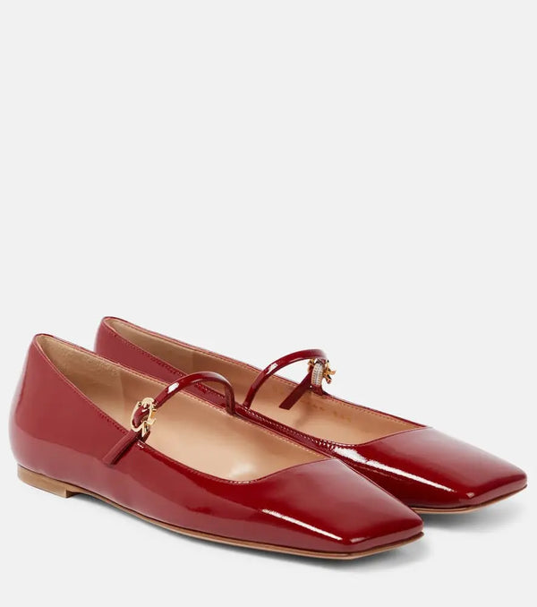 Gianvito Rossi Christina patent leather Mary Jane flats | LYBSTORE