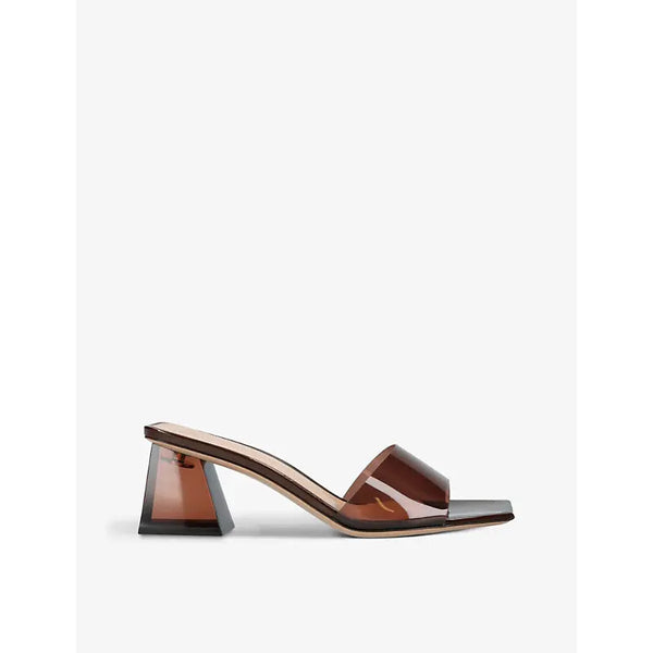 Gianvito Rossi Cosmic square-toe vinyl mules