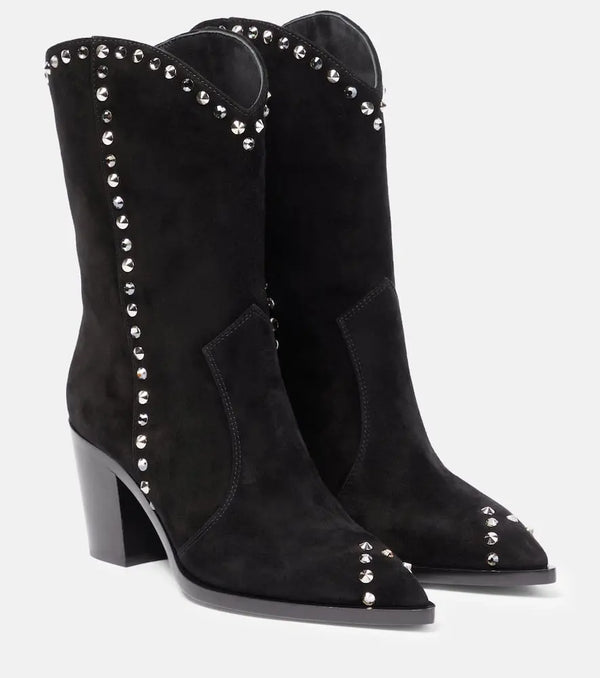 Gianvito Rossi Denver studded suede cowboy boots | LYBSTORE