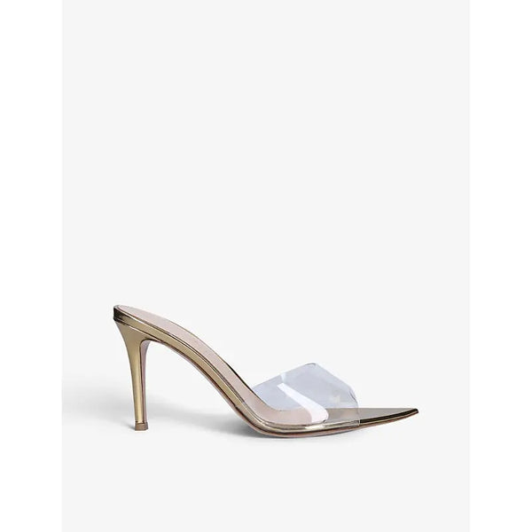 Gianvito Rossi Elle leather and PVC heeled mules | Gianvito Rossi