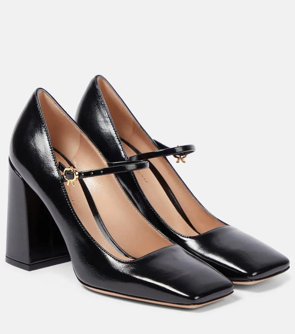 Gianvito Rossi Freeda leather Mary Jane pumps | LYBSTORE